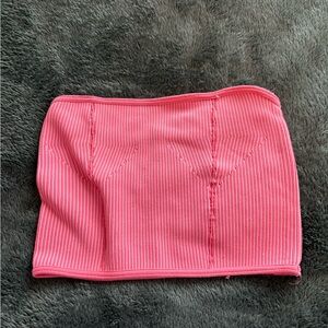 Pink Ribbed Women's tube top